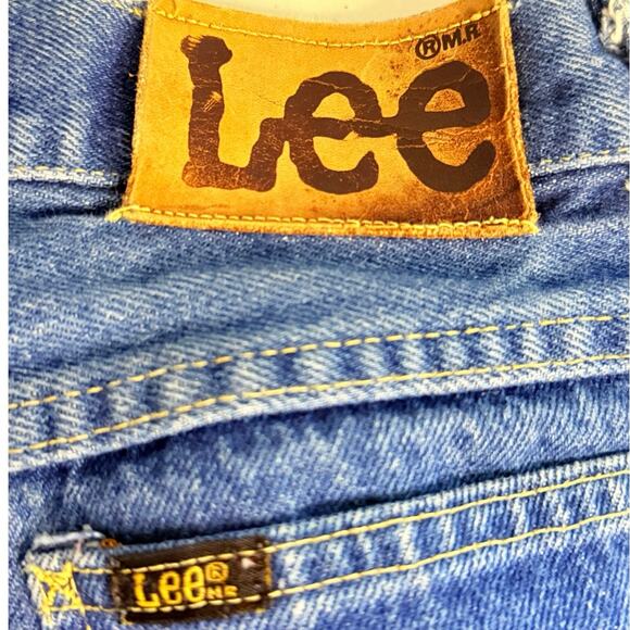Vintage Y2K Lee High Waist Cropped Jeans Women’s 28 Lightning Bleach Design - Picture 5 of 10